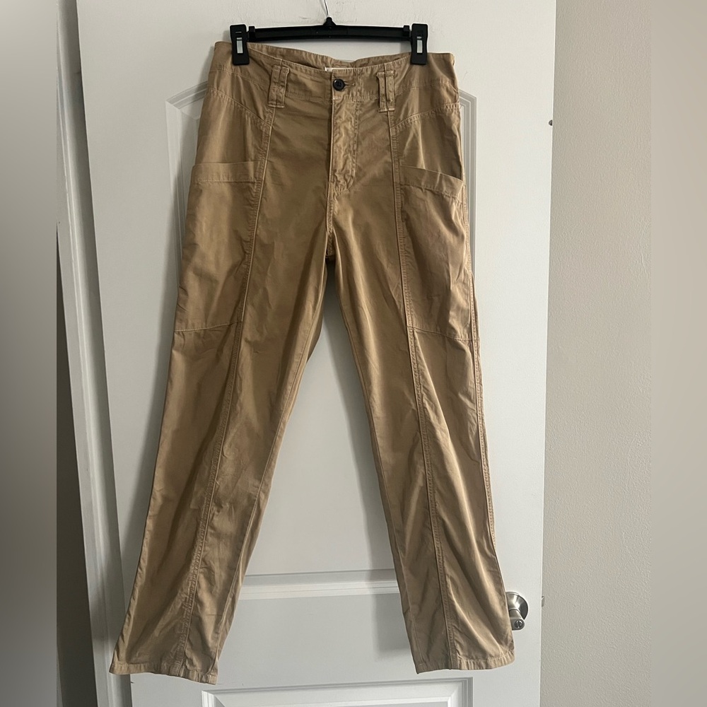 Mango Women's Tan Pants with Side pocket
